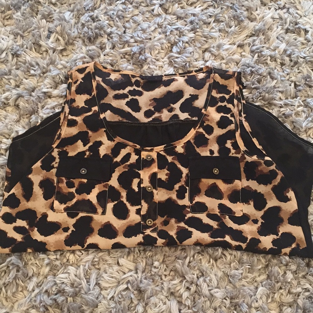 Size medium sheer animal print shirt